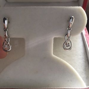 Bond Jewelers Silver and diamond earrings